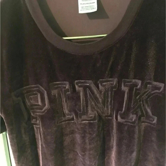 VS PINK velour short sleeve top X-small like new - Picture 5 of 6